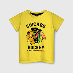 Футболка хлопковая детская CHICAGO BLACKHAWKS NHL, цвет: желтый