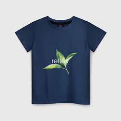 Футболка хлопковая детская Reflex листья, цвет: тёмно-синий