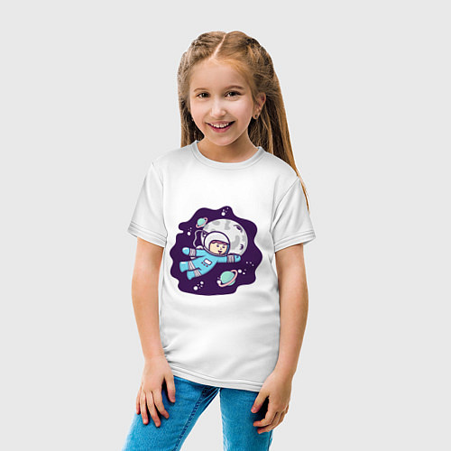 Детская футболка Little astronaut / Белый – фото 4