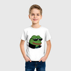 Футболка хлопковая детская Pepe в очках EZ, цвет: белый — фото 2