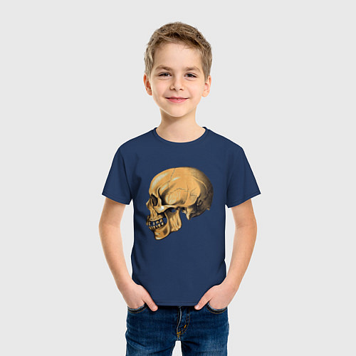 Детская футболка Череп / Тёмно-синий – фото 3