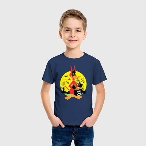 Детская футболка Даффи Хэллоуин / Тёмно-синий – фото 3