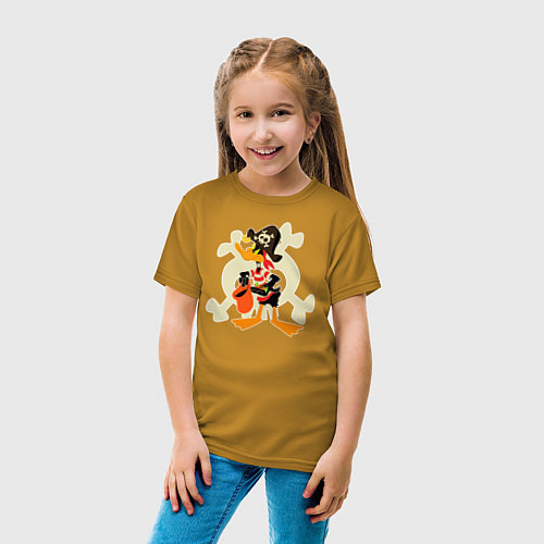 Детская футболка Даффи Дак Хэллоуин / Горчичный – фото 4