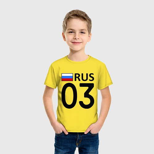 Детская футболка RUS 03 / Желтый – фото 3