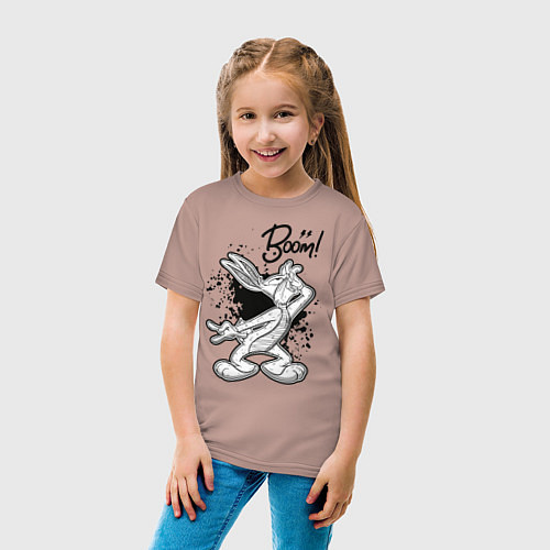 Детская футболка Багз Банни / Пыльно-розовый – фото 4