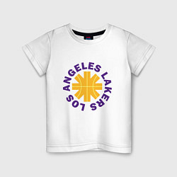 Футболка хлопковая детская Los Angeles Lakers, цвет: белый