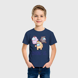 Футболка хлопковая детская Among Us, цвет: тёмно-синий — фото 2