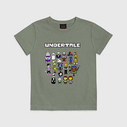 Футболка хлопковая детская UNDERTALE, цвет: авокадо