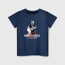 Футболка хлопковая детская Watch Dogs: Legion, цвет: тёмно-синий