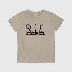 Футболка хлопковая детская Котики, цвет: миндальный