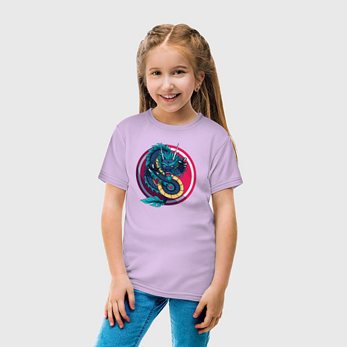 Детская футболка Дракон / Лаванда – фото 4