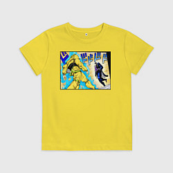 Футболка хлопковая детская Дио идет на забив, цвет: желтый