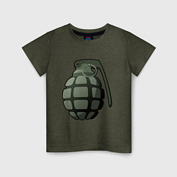 Футболка хлопковая детская Grenade!, цвет: меланж-хаки