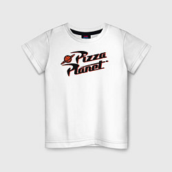 Футболка хлопковая детская Pizza Planet, цвет: белый