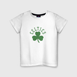 Футболка хлопковая детская Boston Celtics, цвет: белый
