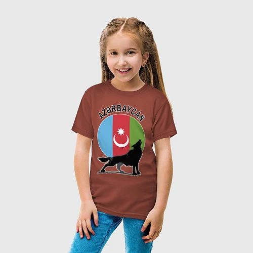 Детская футболка Азербайджан / Кирпичный – фото 4