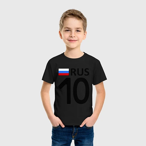 Детская футболка RUS 10 / Черный – фото 3