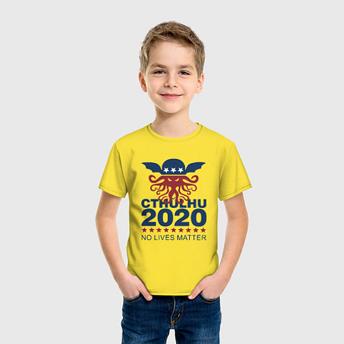 Детская футболка Ктулху 2020 / Желтый – фото 3