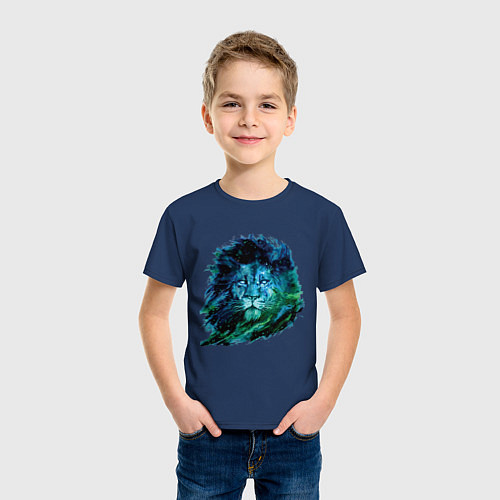 Детская футболка СУМРАЧНЫЙ ЛЕВ / Тёмно-синий – фото 3