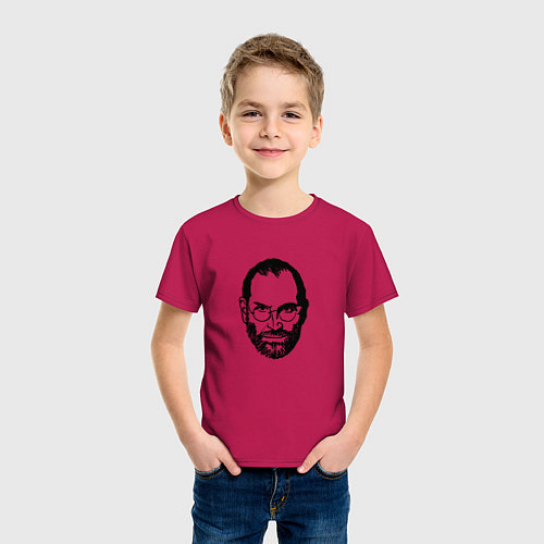 Детская футболка Стив Джобс / Маджента – фото 3