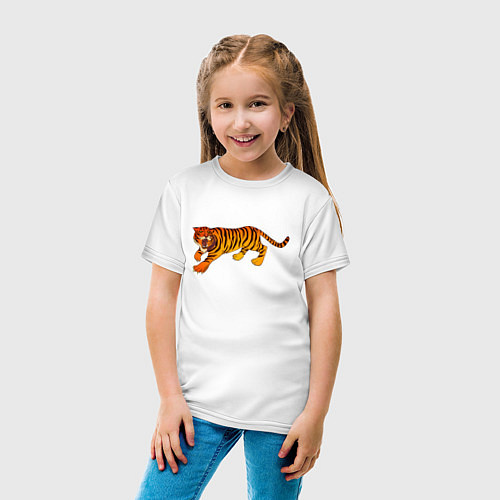 Детская футболка Тигр / Белый – фото 4