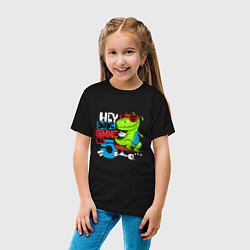 Футболка хлопковая детская Dino hipster, цвет: черный — фото 2