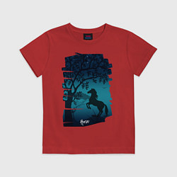 Футболка хлопковая детская Конь, цвет: красный