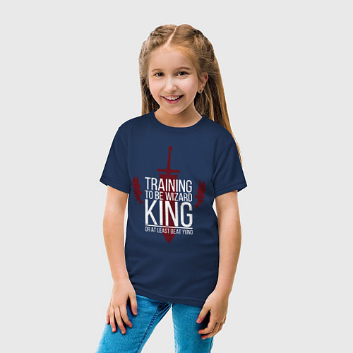 Детская футболка Traing to be king / Тёмно-синий – фото 4