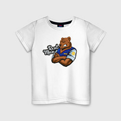 Футболка хлопковая детская Крутой медведь mr Bear, цвет: белый