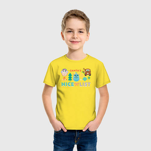 Детская футболка Santas nice list / Желтый – фото 3
