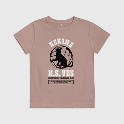 Футболка хлопковая детская Metropolitan Nekoma High, цвет: пыльно-розовый