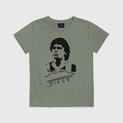 Футболка хлопковая детская Diego Maradona, цвет: авокадо