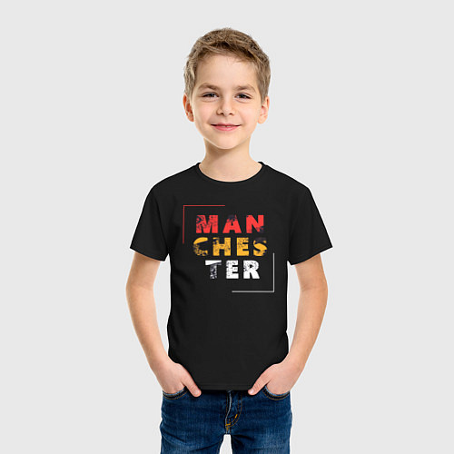 Детская футболка Манчестер / Черный – фото 3