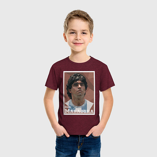 Детская футболка DIEGO MARADONA / Меланж-бордовый – фото 3