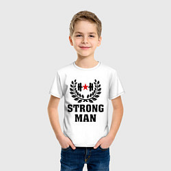 Футболка хлопковая детская Strong man, цвет: белый — фото 2