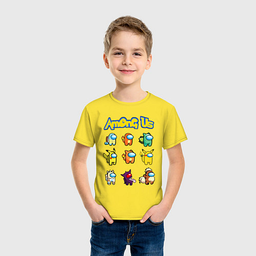 Детская футболка AMONG US POKEMON / Желтый – фото 3
