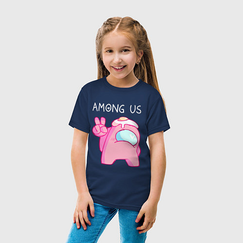 Детская футболка AMONG US - МИЛОТА / Тёмно-синий – фото 4