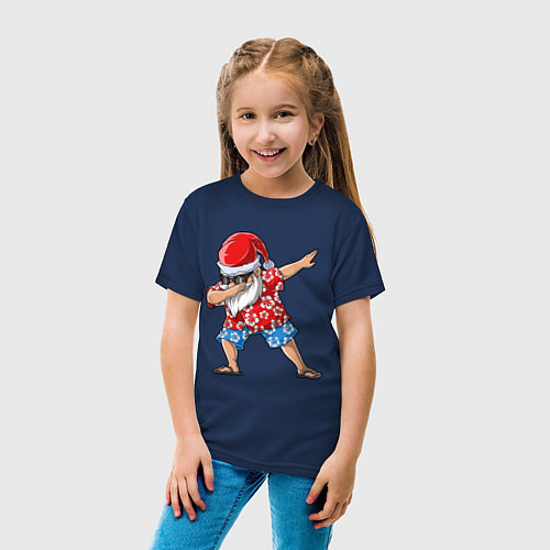 Детская футболка Santa Dab / Тёмно-синий – фото 4