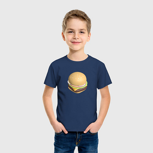 Детская футболка Burger / Тёмно-синий – фото 3