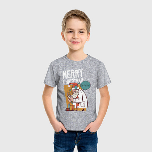 Детская футболка Санта-ученый / Меланж – фото 3