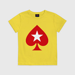 Футболка хлопковая детская Покер Пики Poker Stars, цвет: желтый