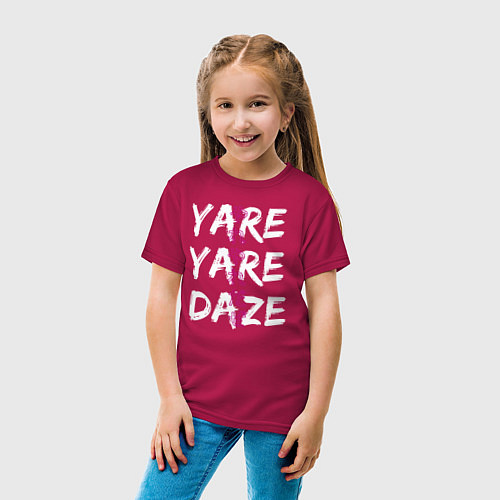 Детская футболка YARE YARE DAZE / Маджента – фото 4