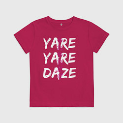 Футболка хлопковая детская YARE YARE DAZE, цвет: маджента