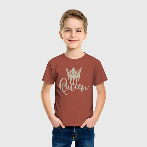 Детская футболка Для королевы / Кирпичный – фото 3