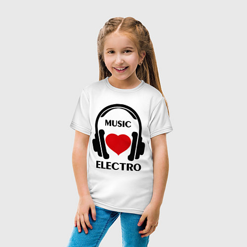 Детская футболка Electro Music is Love / Белый – фото 4