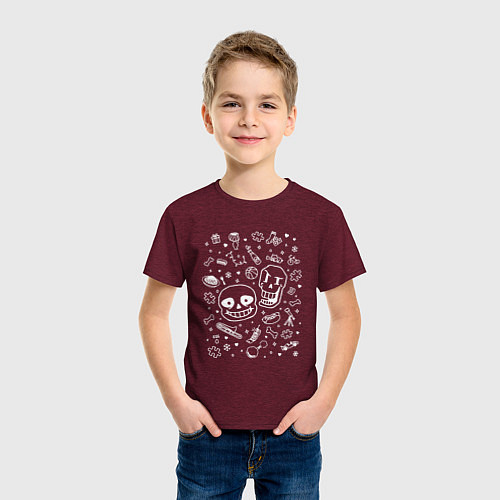 Детская футболка UNDERTALE / Меланж-бордовый – фото 3