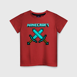 Футболка хлопковая детская Minecraft, цвет: красный