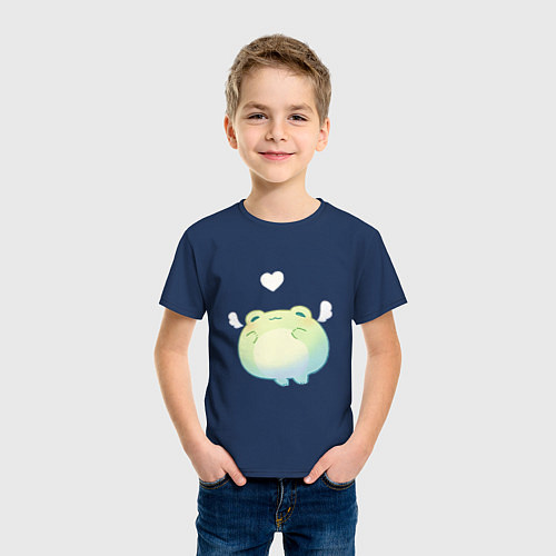 Детская футболка Воздушная лягушка / Тёмно-синий – фото 3