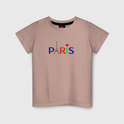 Футболка хлопковая детская Paris, цвет: пыльно-розовый