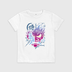 Футболка хлопковая детская Cyberpunk 2077 Геометрия, цвет: белый